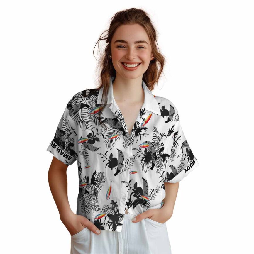 Customized Fishing Leafy Accents Hawaiian Shirt Top rated