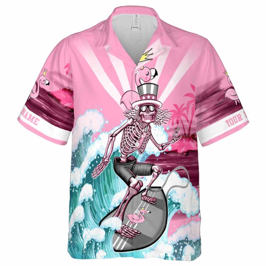 Customized Flamingo Grateful Dead Motif Hawaiian Shirt Fashion forward