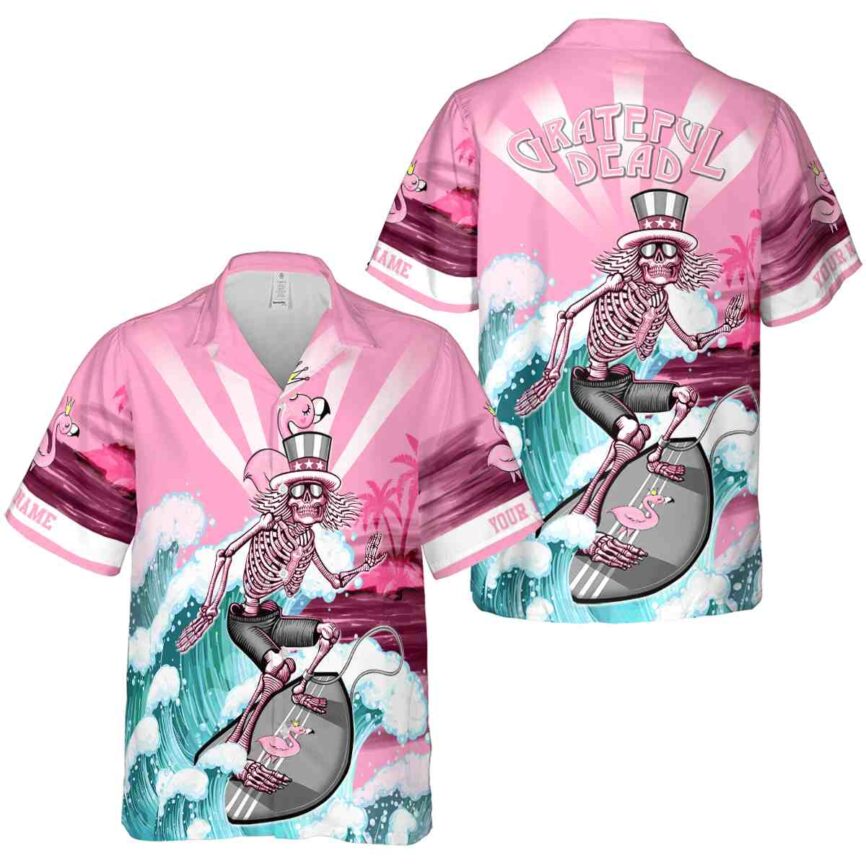 Customized Flamingo Grateful Dead Motif Hawaiian Shirt Premium grade
