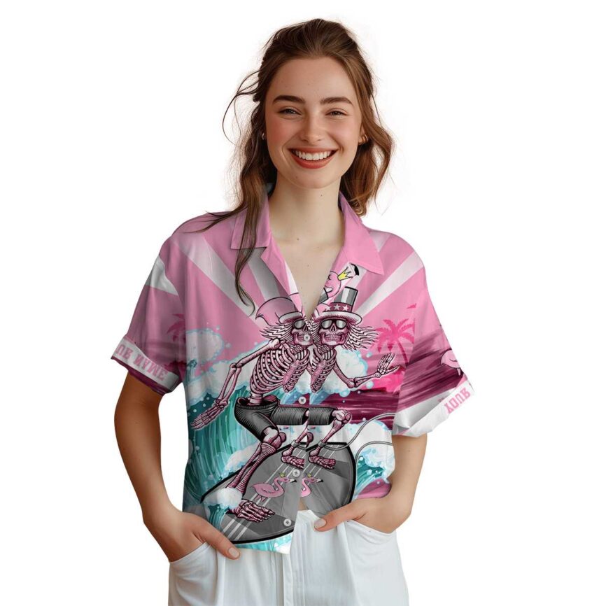 Customized Flamingo Grateful Dead Motif Hawaiian Shirt Top rated