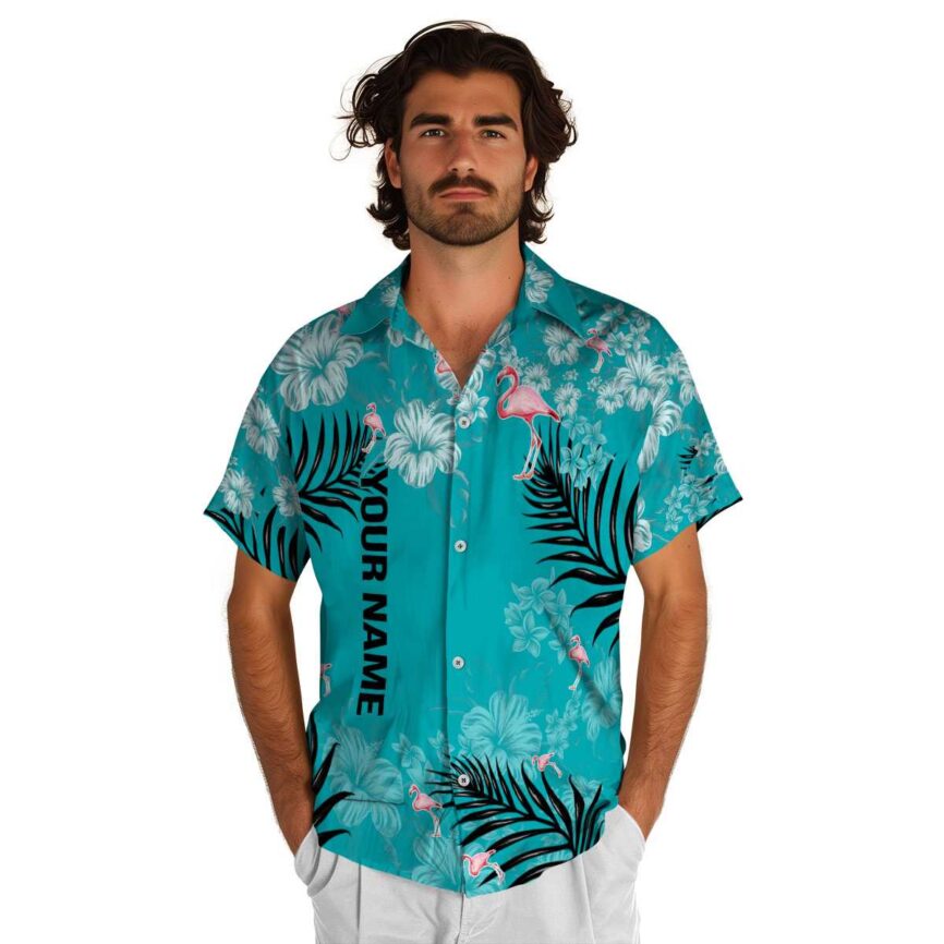 Customized Flamingo Hibiscus Pattern Hawaiian Shirt New Arrival