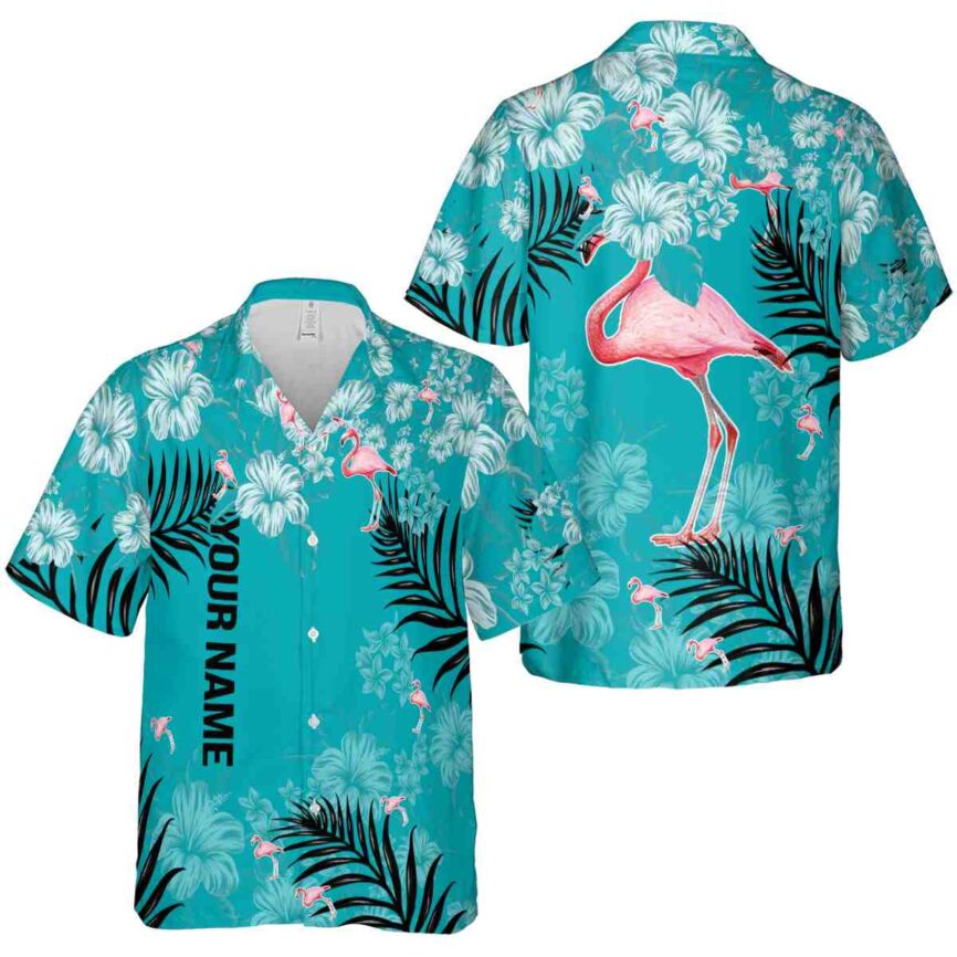 Customized Flamingo Hibiscus Pattern Hawaiian Shirt Premium grade