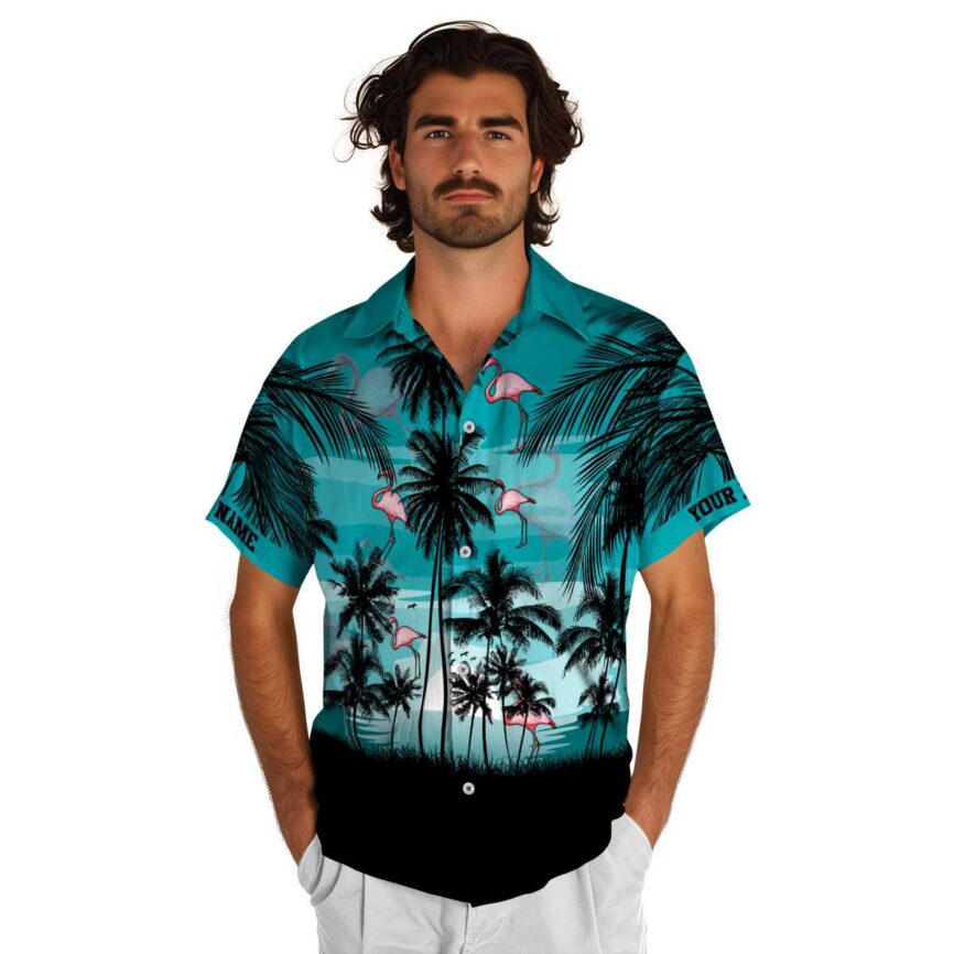 Customized Flamingo Island Scenery Hawaiian Shirt New Arrival