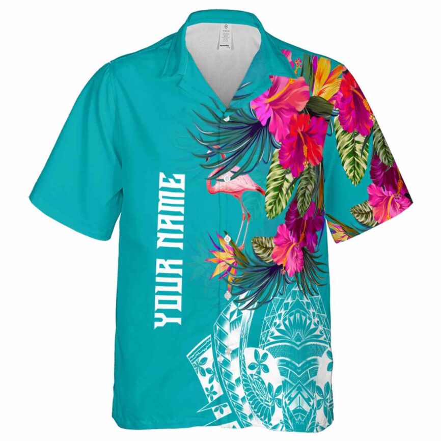 Customized Flamingo Polynesian Flowers Hawaiian Shirt Fashion forward