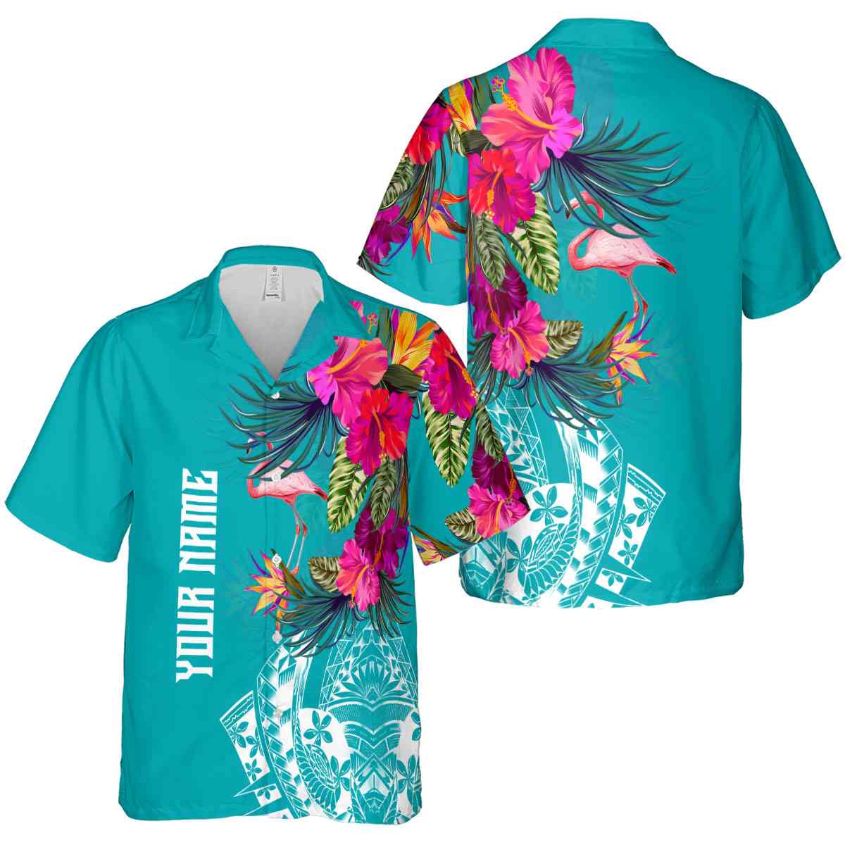 Customized Flamingo Polynesian Flowers Hawaiian Shirt Premium grade Customized Flamingo Polynesian Flowers Hawaiian Shirt Premium grade