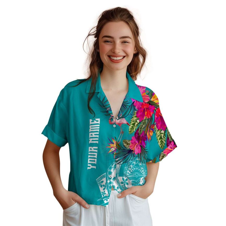 Customized Flamingo Polynesian Flowers Hawaiian Shirt Top rated