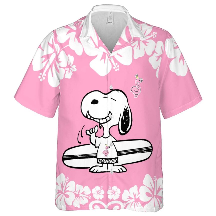 Customized Flamingo Surfing Snoopy Hawaiian Shirt Fashion forward