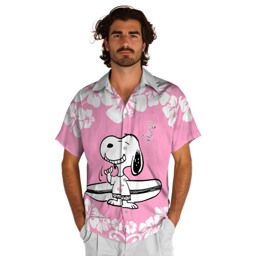 Customized Flamingo Surfing Snoopy Hawaiian Shirt New Arrival