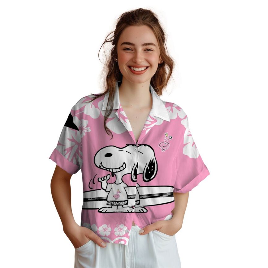 Customized Flamingo Surfing Snoopy Hawaiian Shirt Top rated