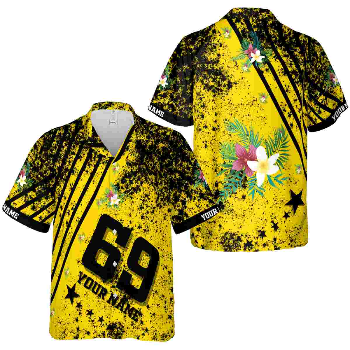 Customized Floral Stripe Burst Hawaiian Shirt Premium grade Customized Floral Stripe Burst Hawaiian Shirt Premium grade