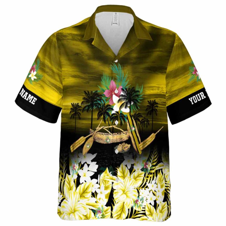 Customized Floral Sunset Beach Canoe Hawaiian Shirt Fashion forward