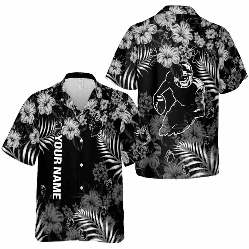 Customized Football Hibiscus Pattern Hawaiian Shirt Premium grade