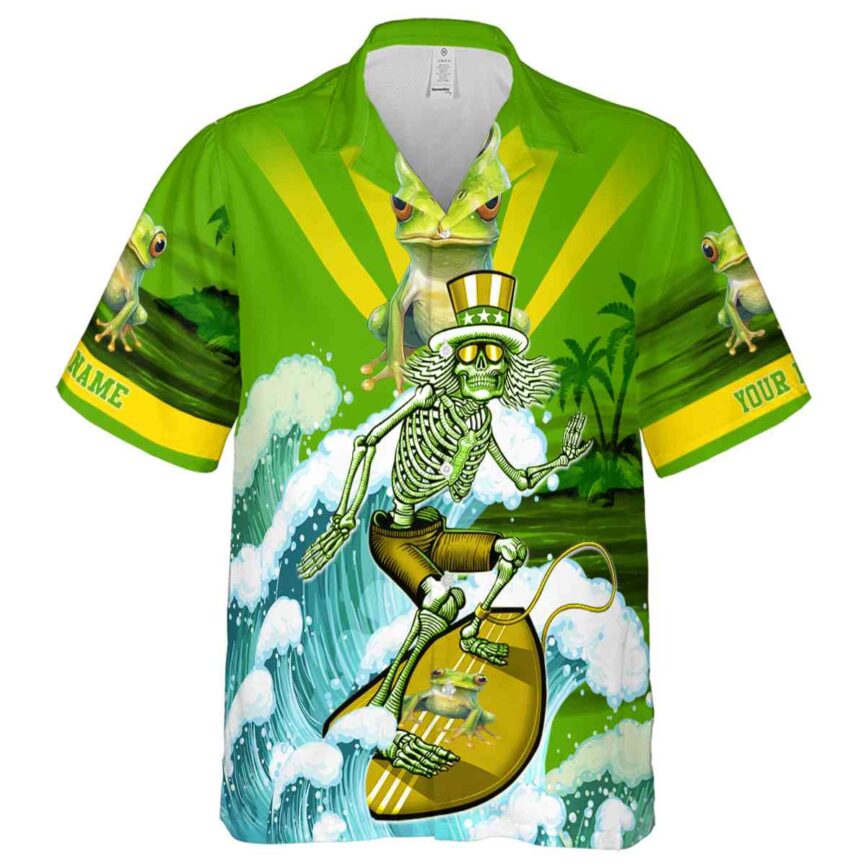 Customized Frog Grateful Dead Motif Hawaiian Shirt Fashion forward