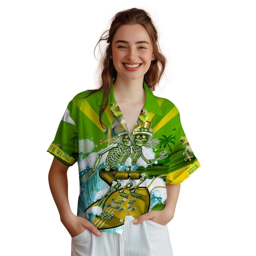 Customized Frog Grateful Dead Motif Hawaiian Shirt Top rated