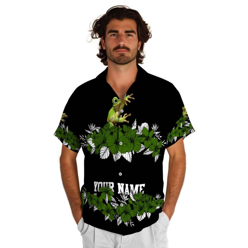 Customized Frog Hibiscus Band Hawaiian Shirt New Arrival
