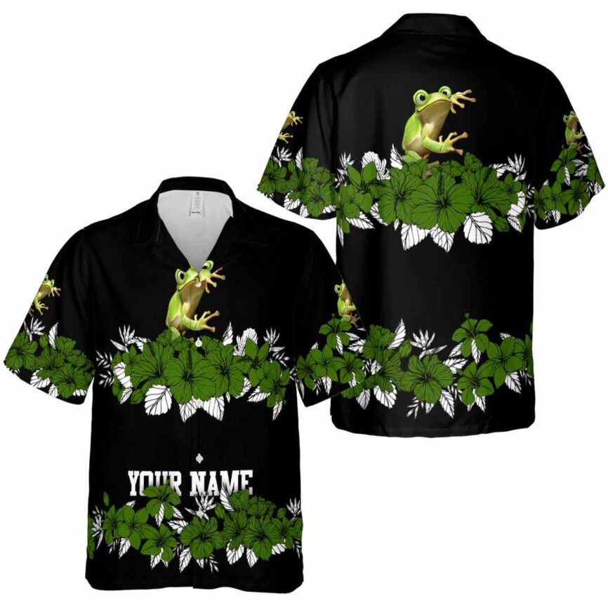 Customized Frog Hibiscus Band Hawaiian Shirt Premium grade