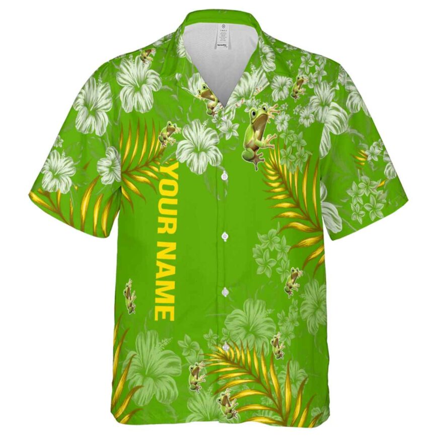 Customized Frog Hibiscus Pattern Hawaiian Shirt Fashion forward