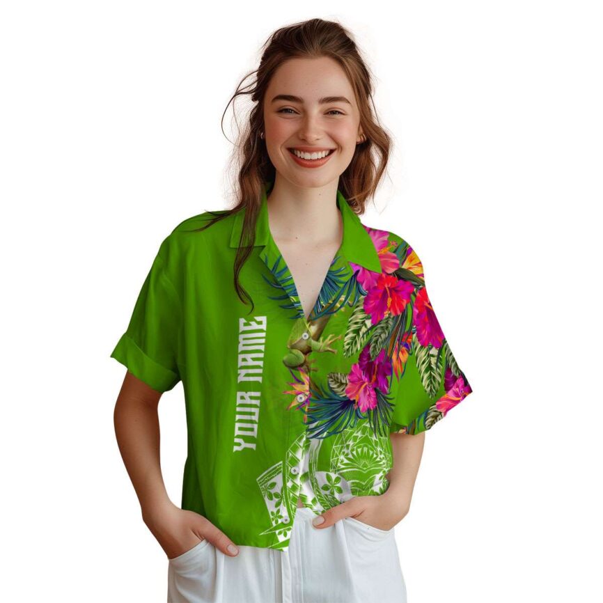 Customized Frog Polynesian Flowers Hawaiian Shirt Top rated