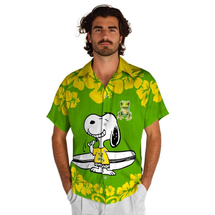 Customized Frog Surfing Snoopy Hawaiian Shirt New Arrival