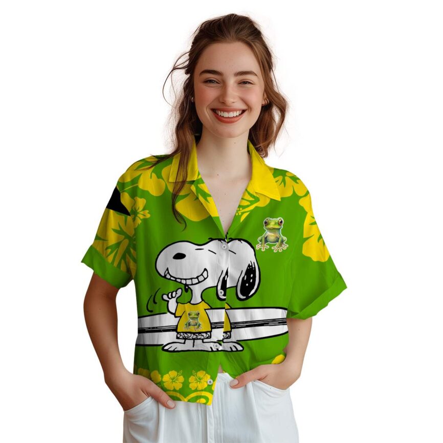 Customized Frog Surfing Snoopy Hawaiian Shirt Top rated