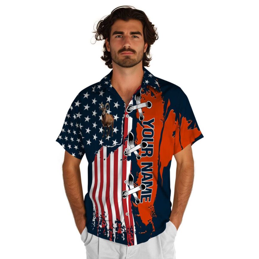Customized Goat Flag Stitches Hawaiian Shirt New Arrival