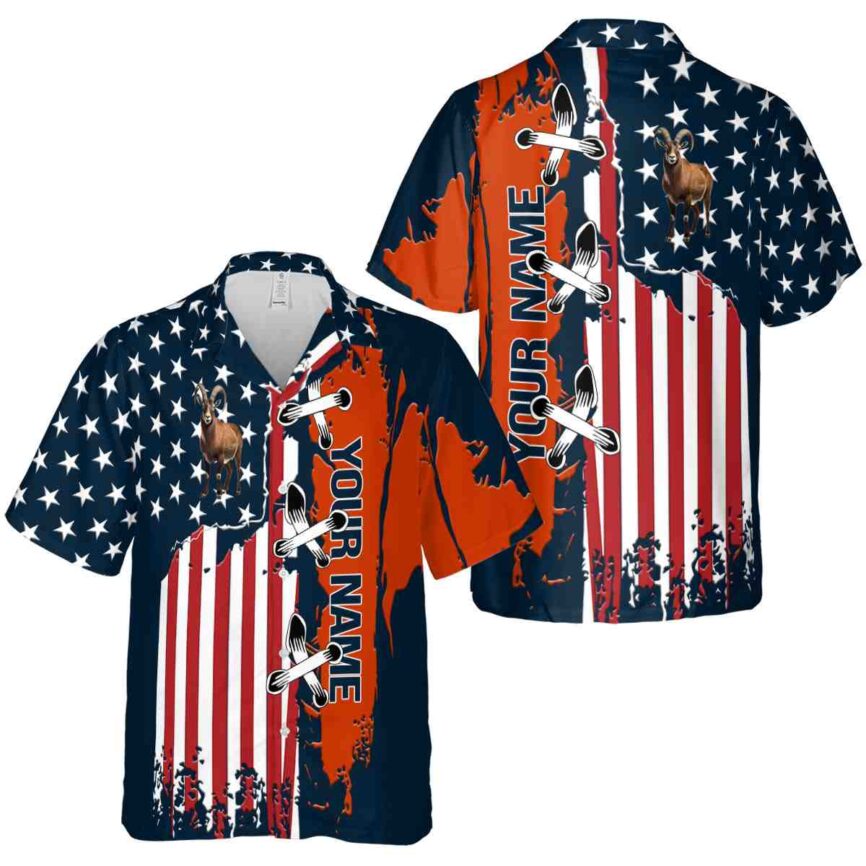 Customized Goat Flag Stitches Hawaiian Shirt Premium grade