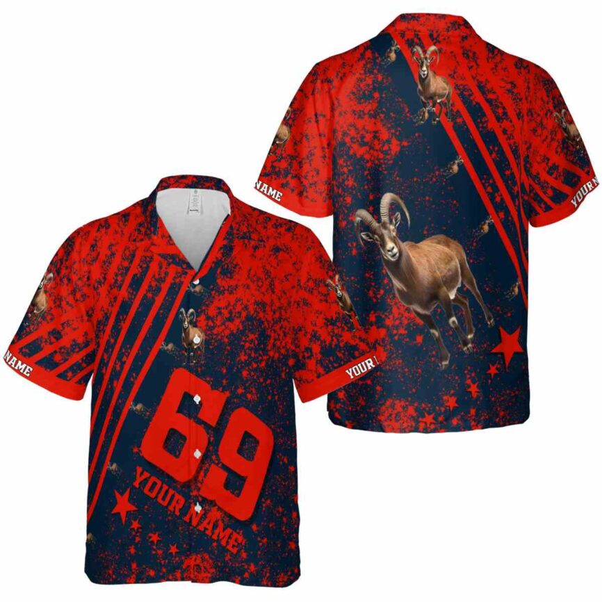 Customized Goat Stripe Burst Hawaiian Shirt Premium grade