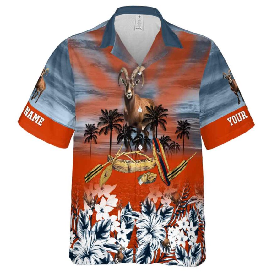 Customized Goat Sunset Beach Canoe Hawaiian Shirt Fashion forward