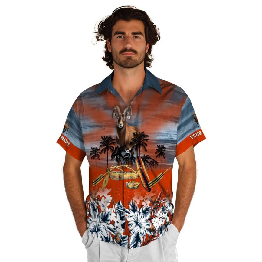 Customized Goat Sunset Beach Canoe Hawaiian Shirt New Arrival