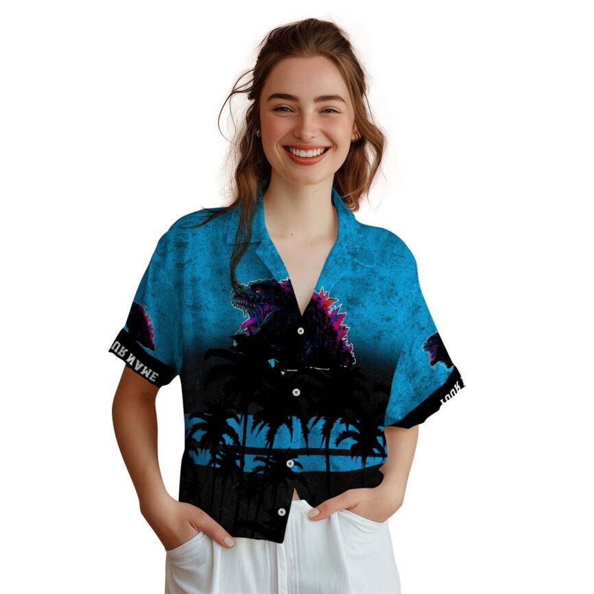 Customized Godzilla Sunset Gradient Hawaiian Shirt Top rated