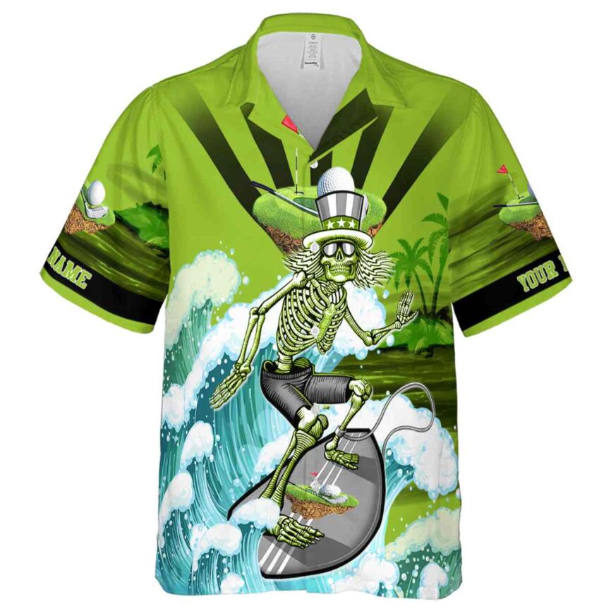 Customized Golf Grateful Dead Motif Hawaiian Shirt Fashion forward