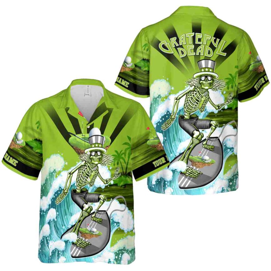 Customized Golf Grateful Dead Motif Hawaiian Shirt Premium grade