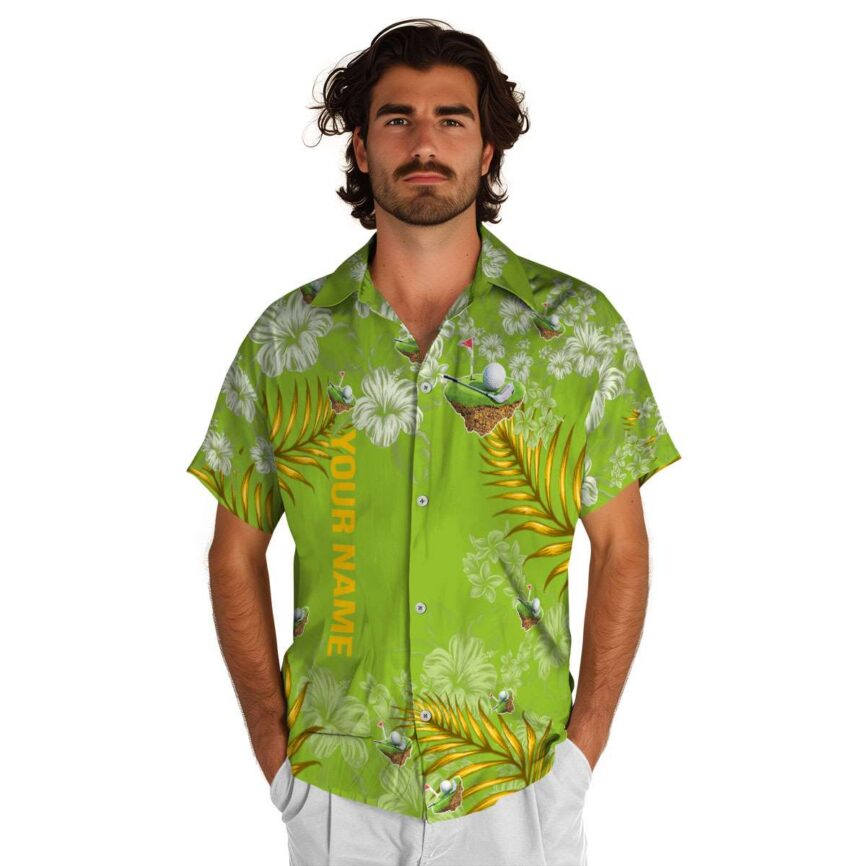 Customized Golf Hibiscus Pattern Hawaiian Shirt New Arrival