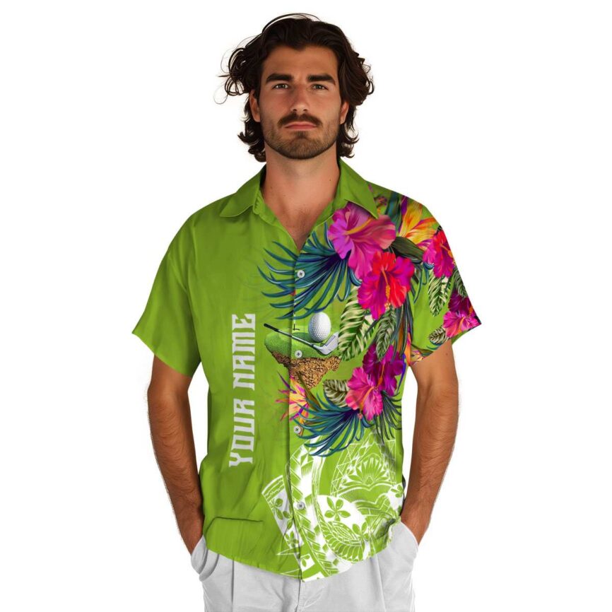 Customized Golf Polynesian Flowers Hawaiian Shirt New Arrival