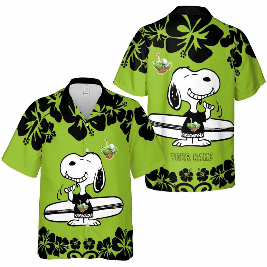 Customized Golf Surfing Snoopy Hawaiian Shirt Premium grade