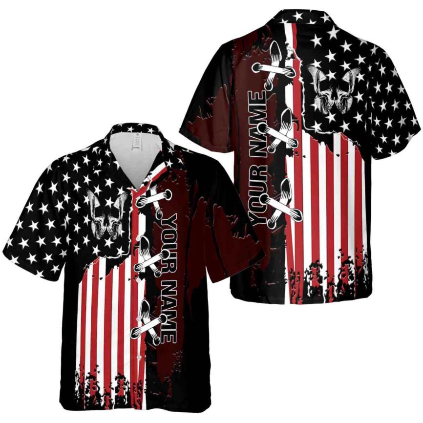 Customized Goth Flag Stitches Hawaiian Shirt Premium grade
