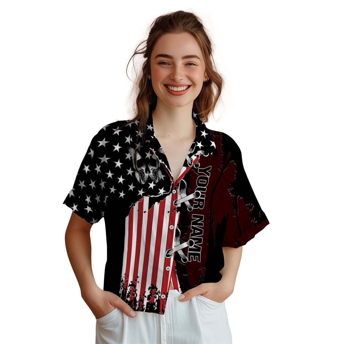 Customized Goth Flag Stitches Hawaiian Shirt Top rated Customized Goth Flag Stitches Hawaiian Shirt Top rated