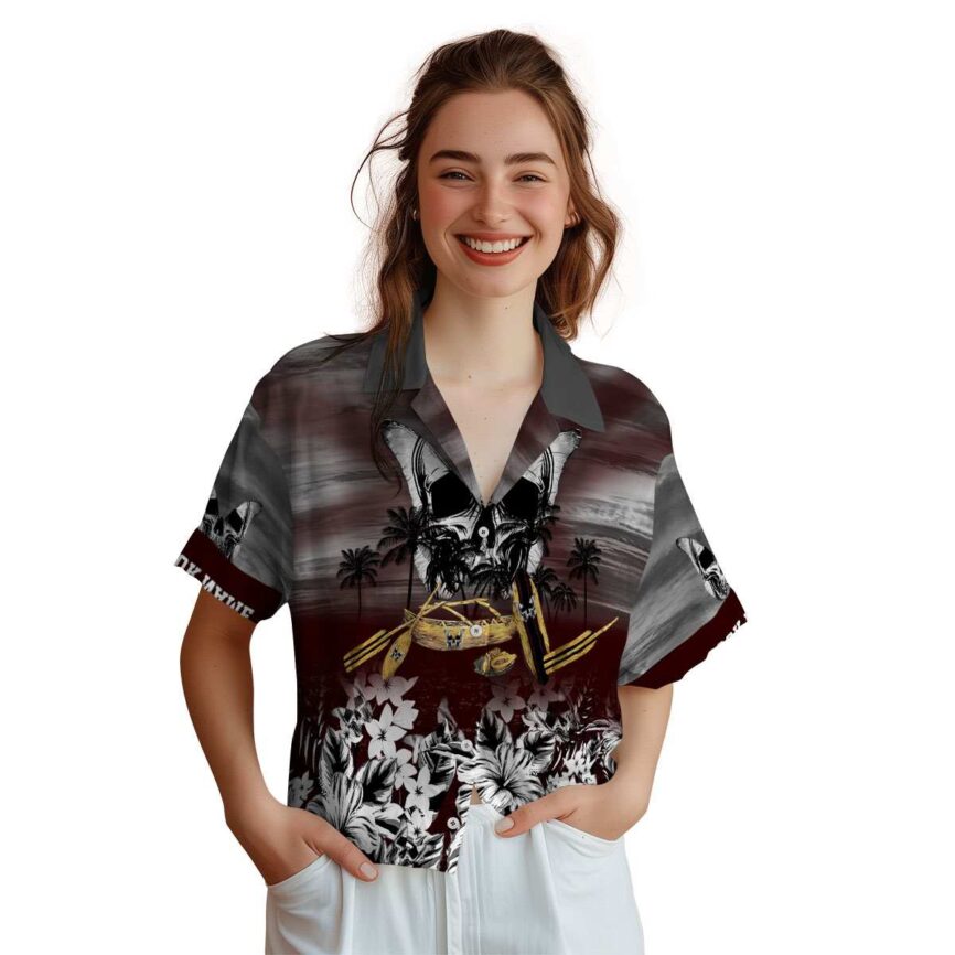Customized Goth Sunset Beach Canoe Hawaiian Shirt Top rated