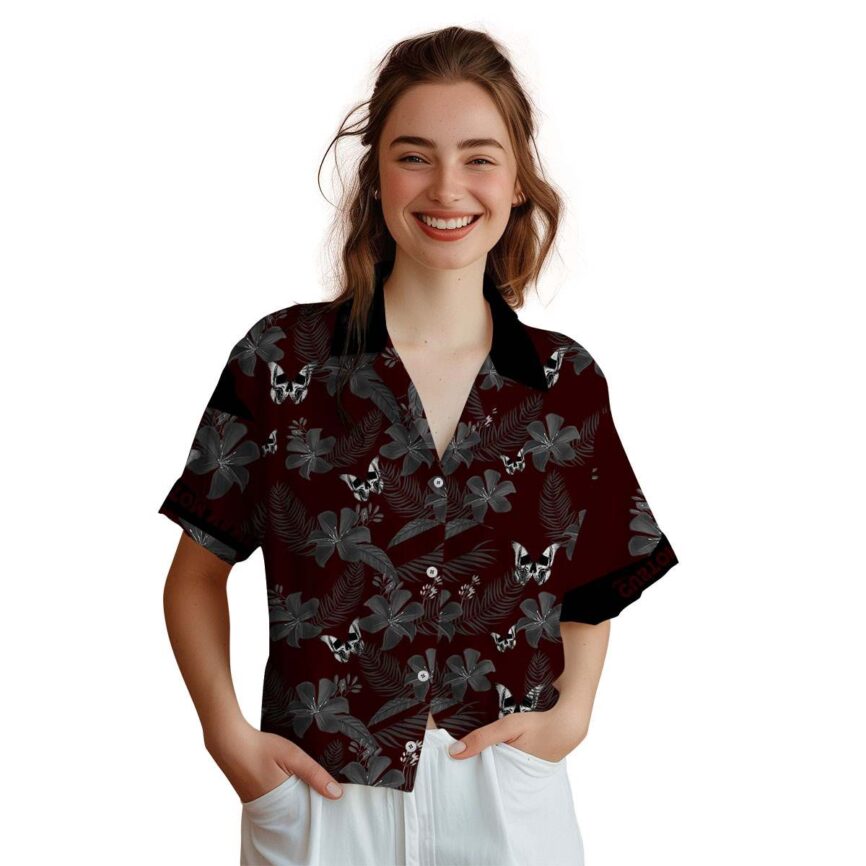 Customized Goth Tropical Flower Hawaiian Shirt Top rated