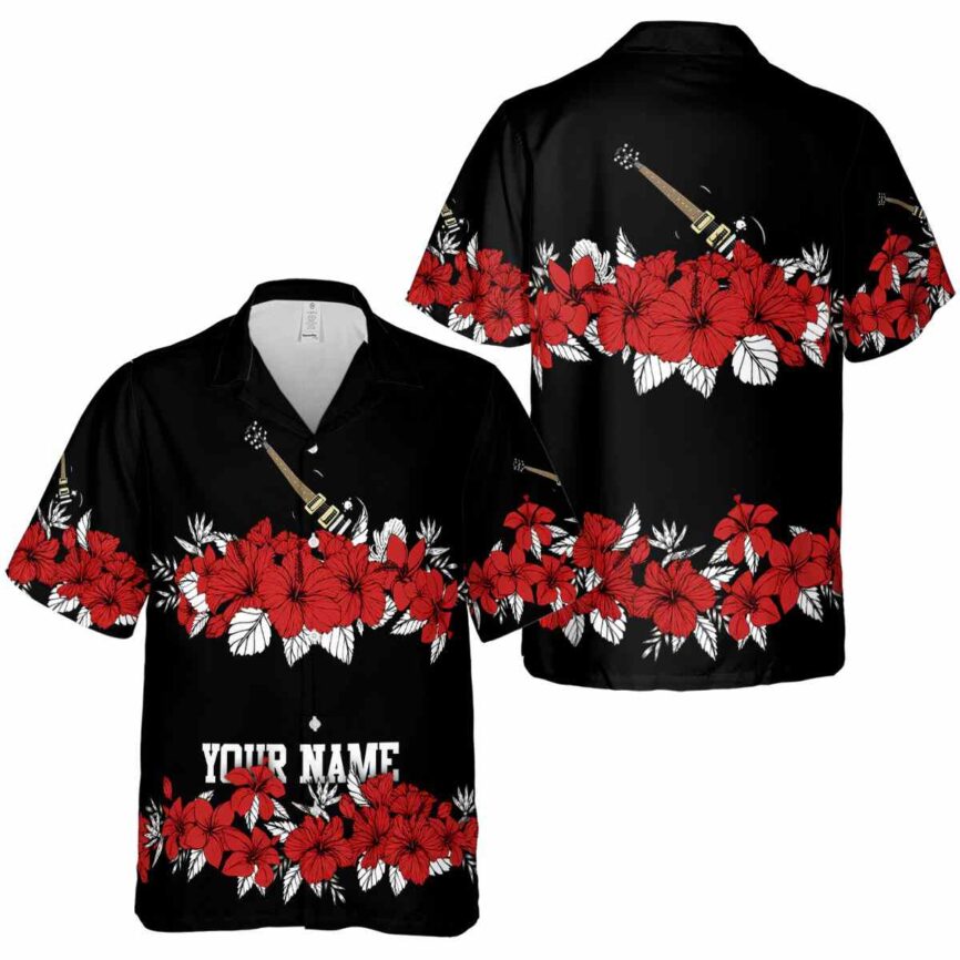 Customized Guitar Hibiscus Band Hawaiian Shirt Premium grade