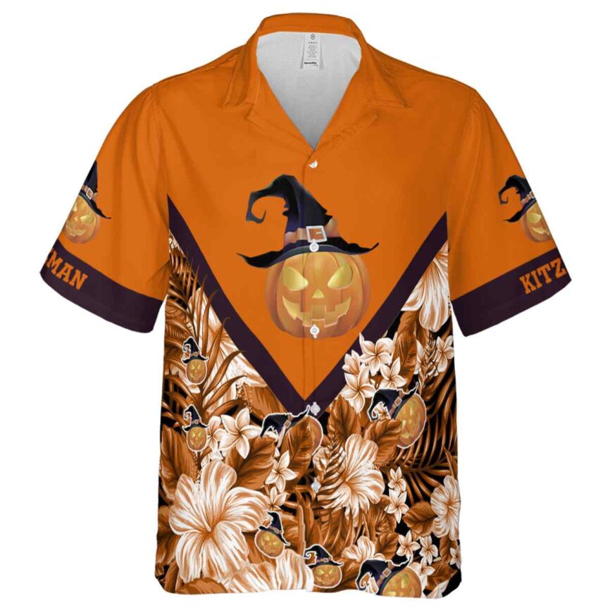 Customized Halloween Bold Floral Number Hawaiian Shirt Fashion forward