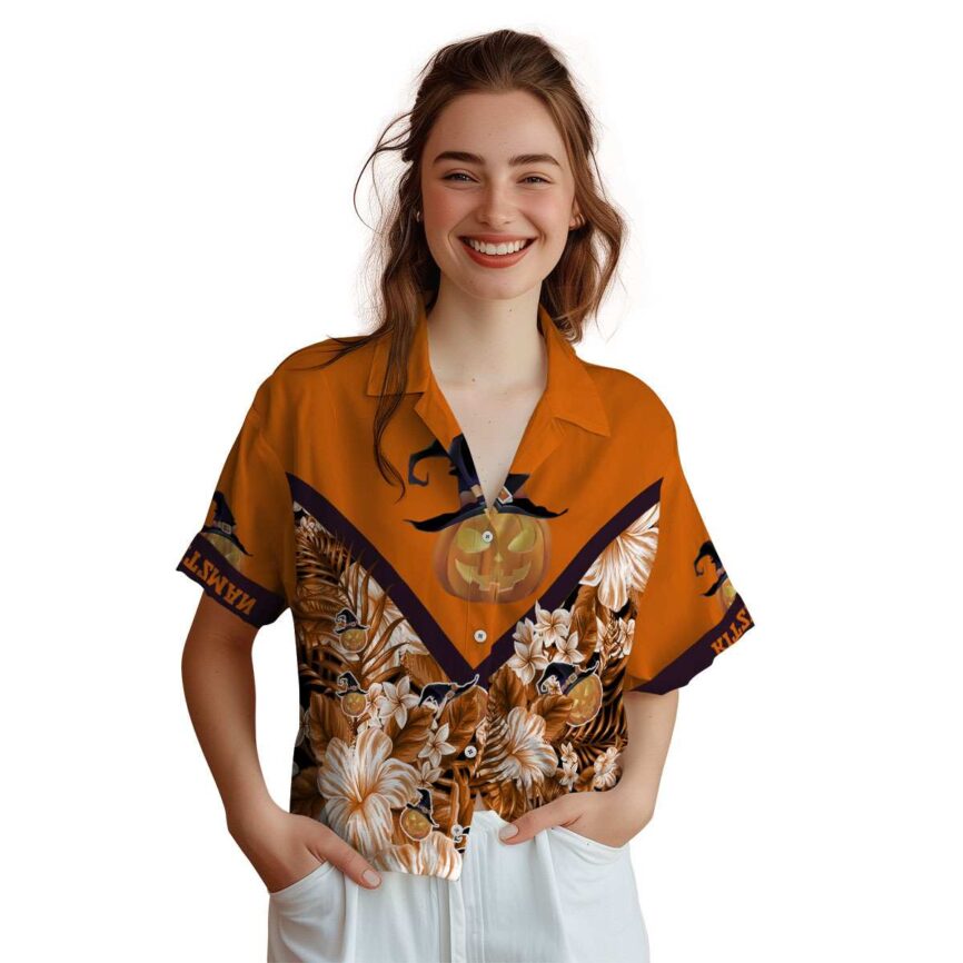 Customized Halloween Bold Floral Number Hawaiian Shirt Top rated