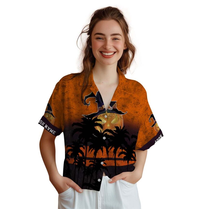 Customized Halloween Sunset Gradient Hawaiian Shirt Top rated