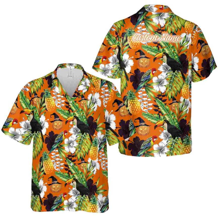 Customized Halloween Toucan Bird Hawaiian Shirt Premium grade