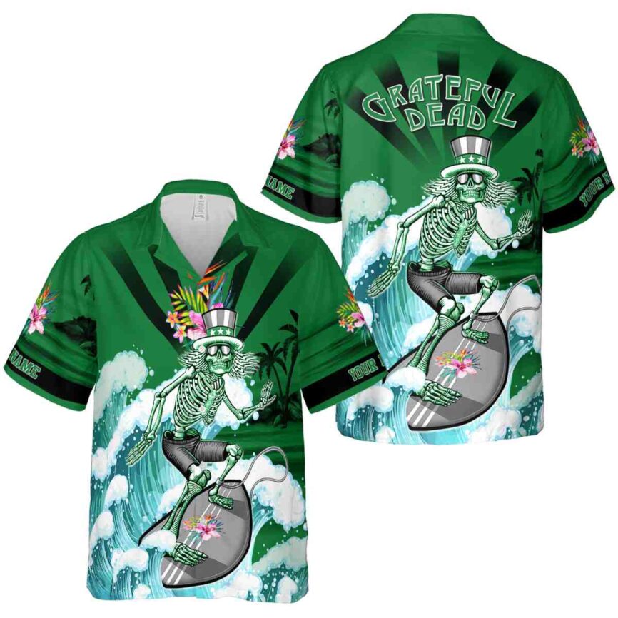 Customized Hawaiian Flower Shirt Grateful Dead Motif Hawaiian Shirt Premium grade
