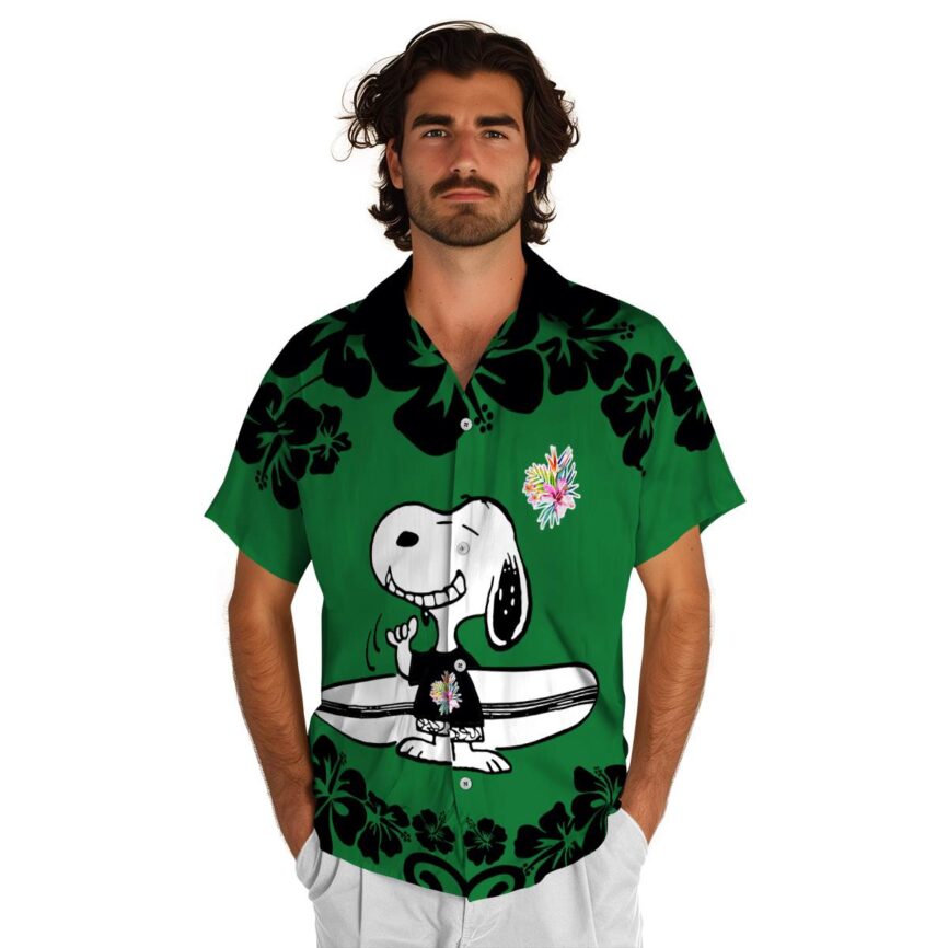 Customized Hawaiian Flower Shirt Surfing Snoopy Hawaiian Shirt New Arrival