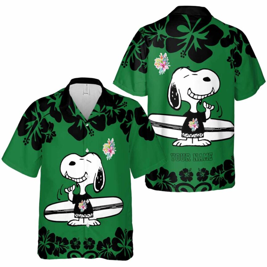 Customized Hawaiian Flower Shirt Surfing Snoopy Hawaiian Shirt Premium grade