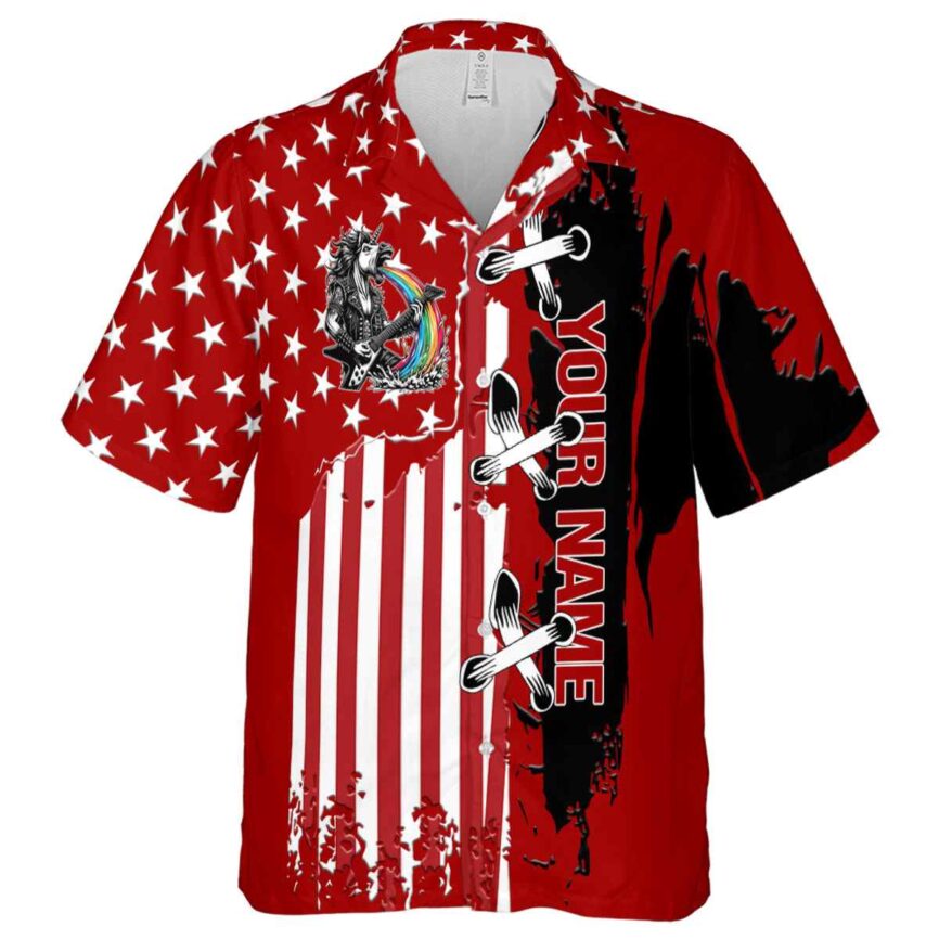 Customized Heavy Metal Flag Stitches Hawaiian Shirt Fashion forward