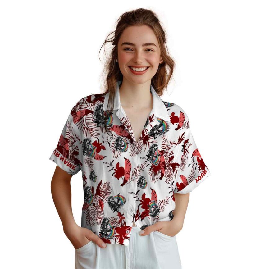 Customized Heavy Metal Leafy Accents Hawaiian Shirt Top rated