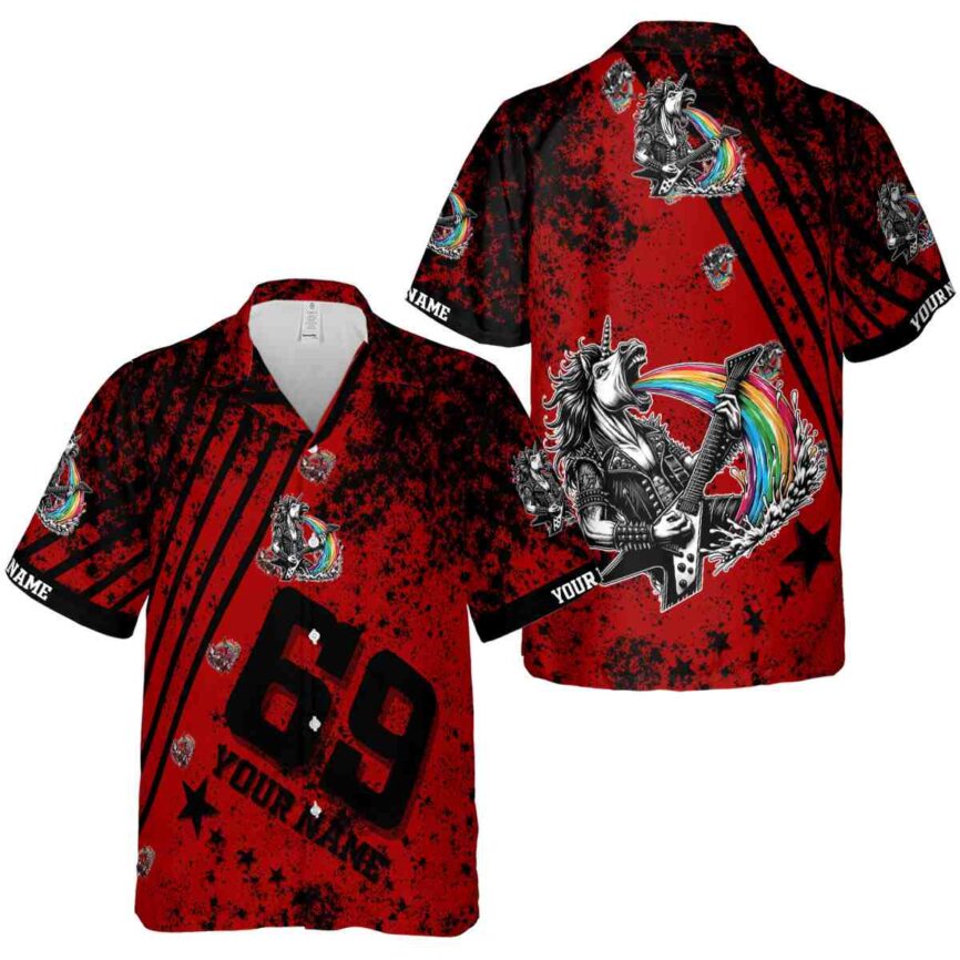 Customized Heavy Metal Stripe Burst Hawaiian Shirt Premium grade